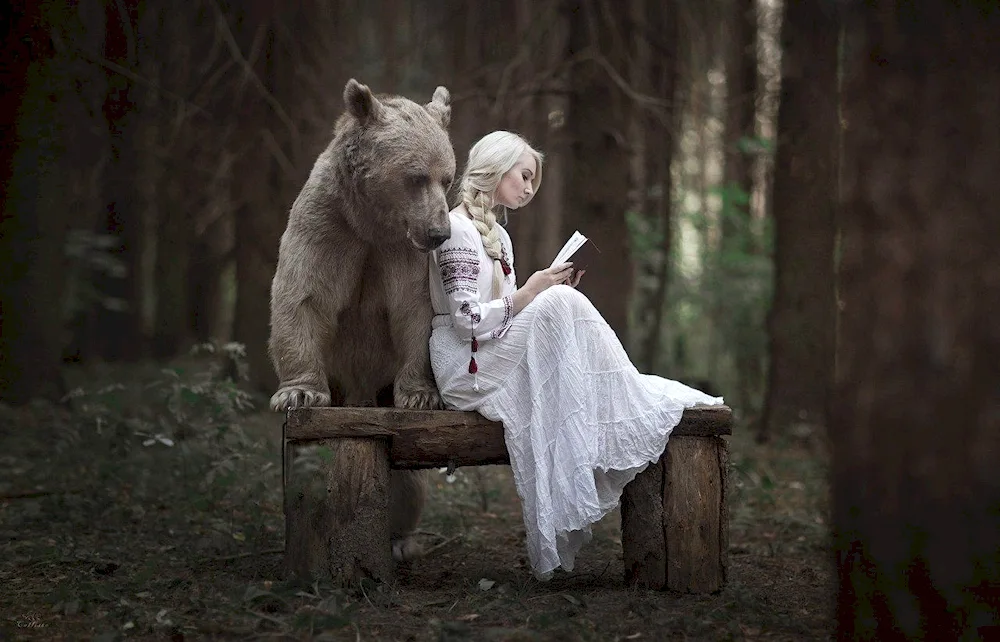 Girl and bear