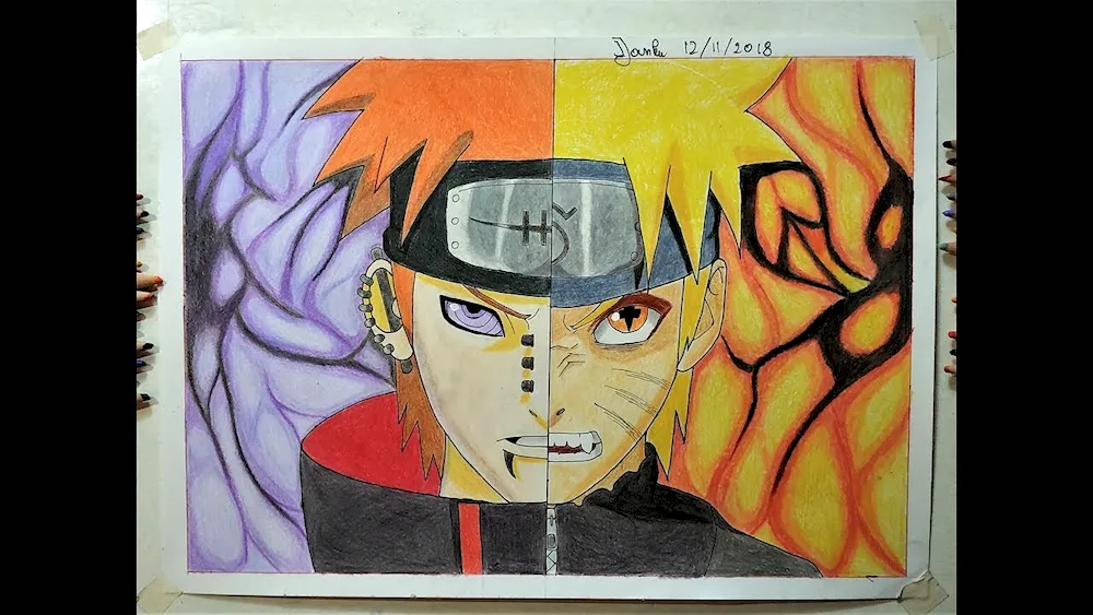 Masashi Kishimoto draws Naruto