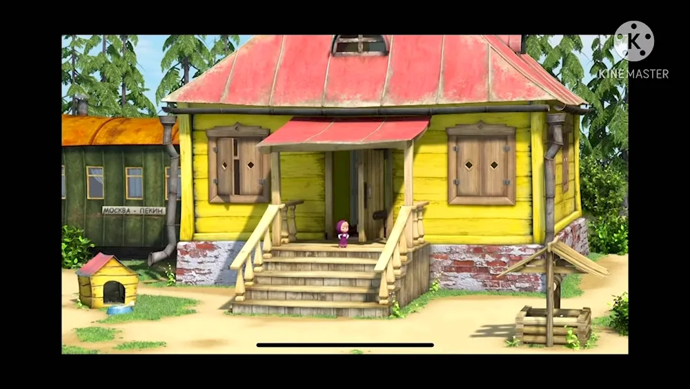 Bear's house from Masha and the bear inside