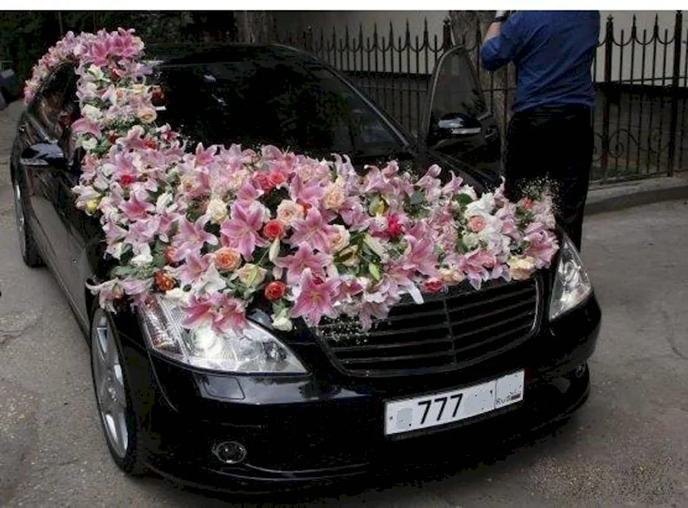 Car with flowers