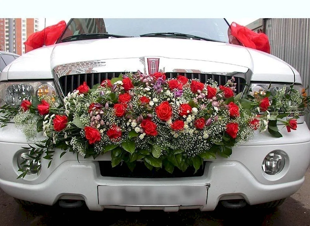 A bouquet of roses in the Mercedes w205