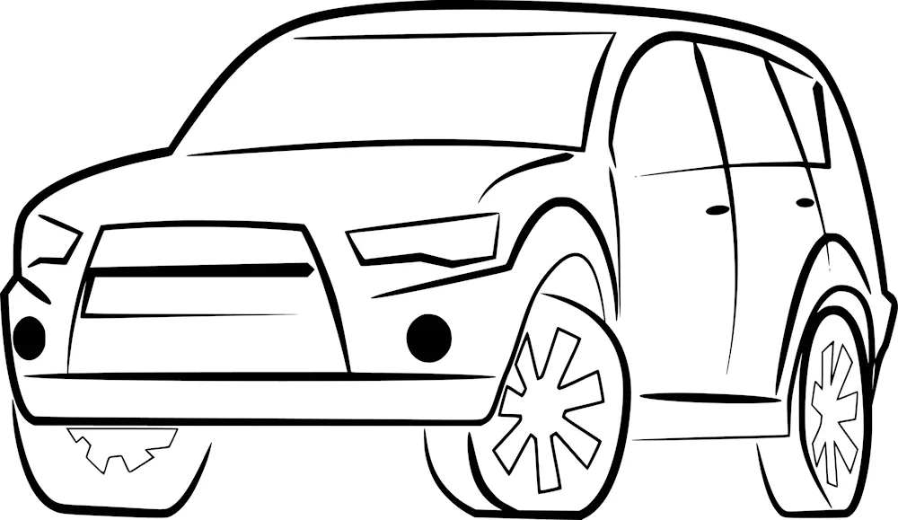 Car from behind outline