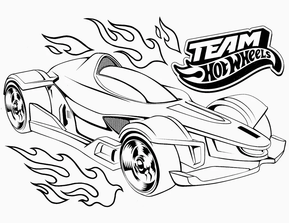 Car racing hot wheels colouring