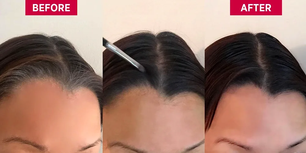 Masking grey on dark hair