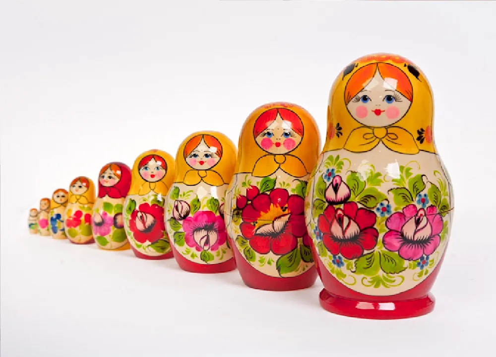 Matryoshka Dymkovo painting