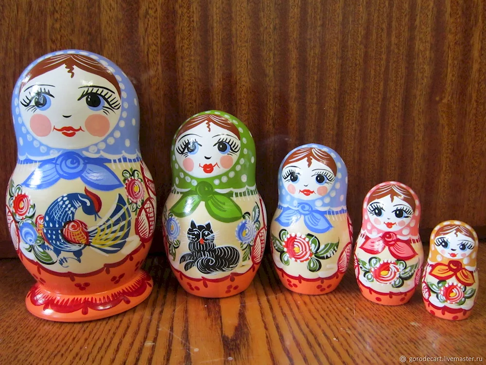 Matryoshka Gorodets painting