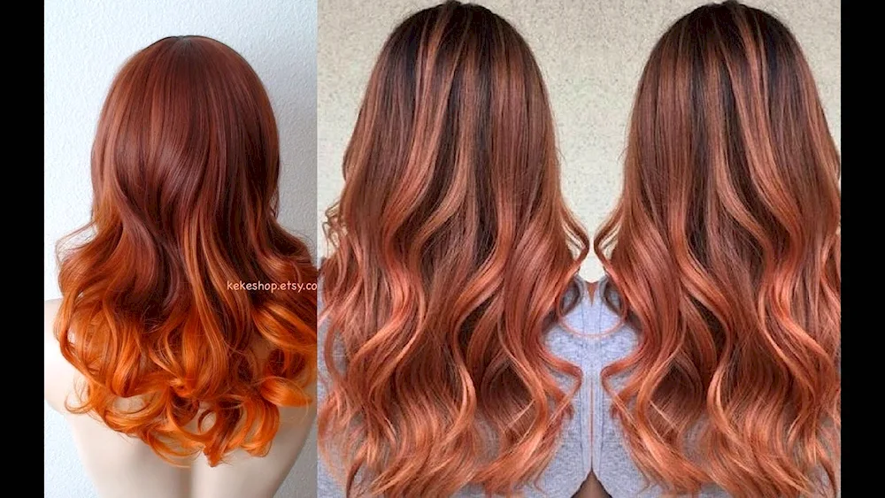 Copper ombre balayage