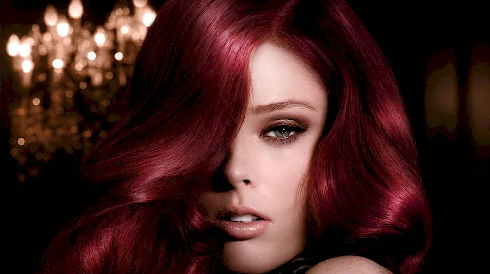 Ashley Greene with burgundy hair