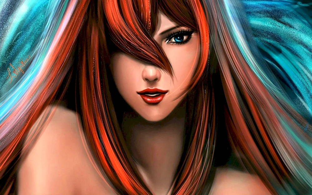 Red chalking on red hair