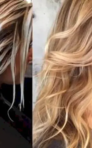 Balayage hair colouring