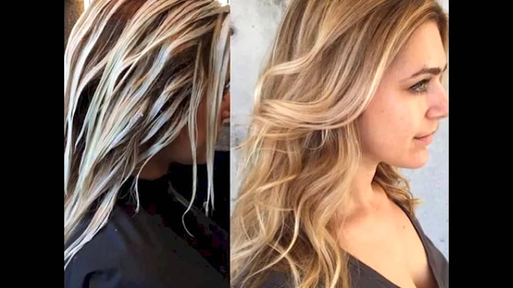 Balayage hair colouring