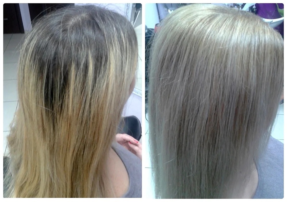 Hair balayage. long hair