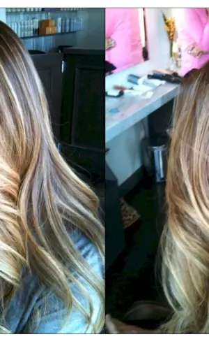 Balayage colouring for dark russet hair