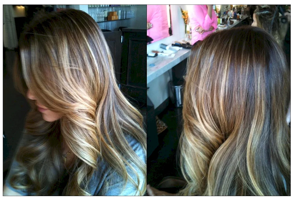 Balayage colouring for dark russet hair