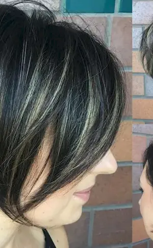 Dark hair short hair colouring