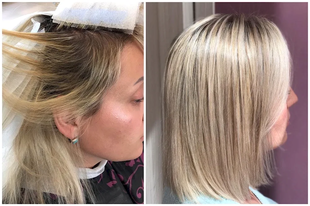 Browned hair colouring