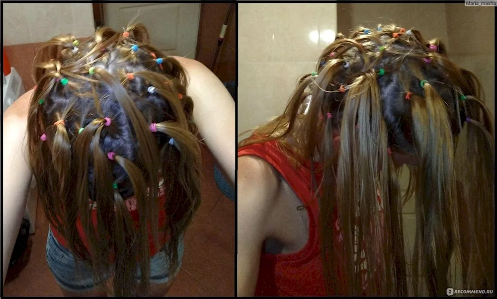 Hair colouring over a cap