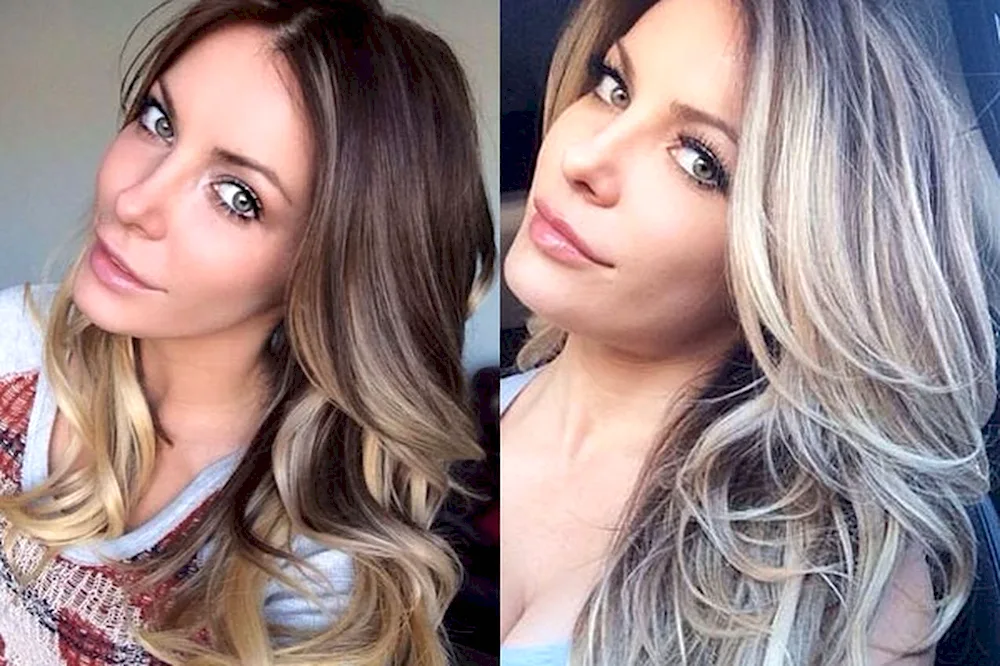 Melting with dark hair dark root blonde