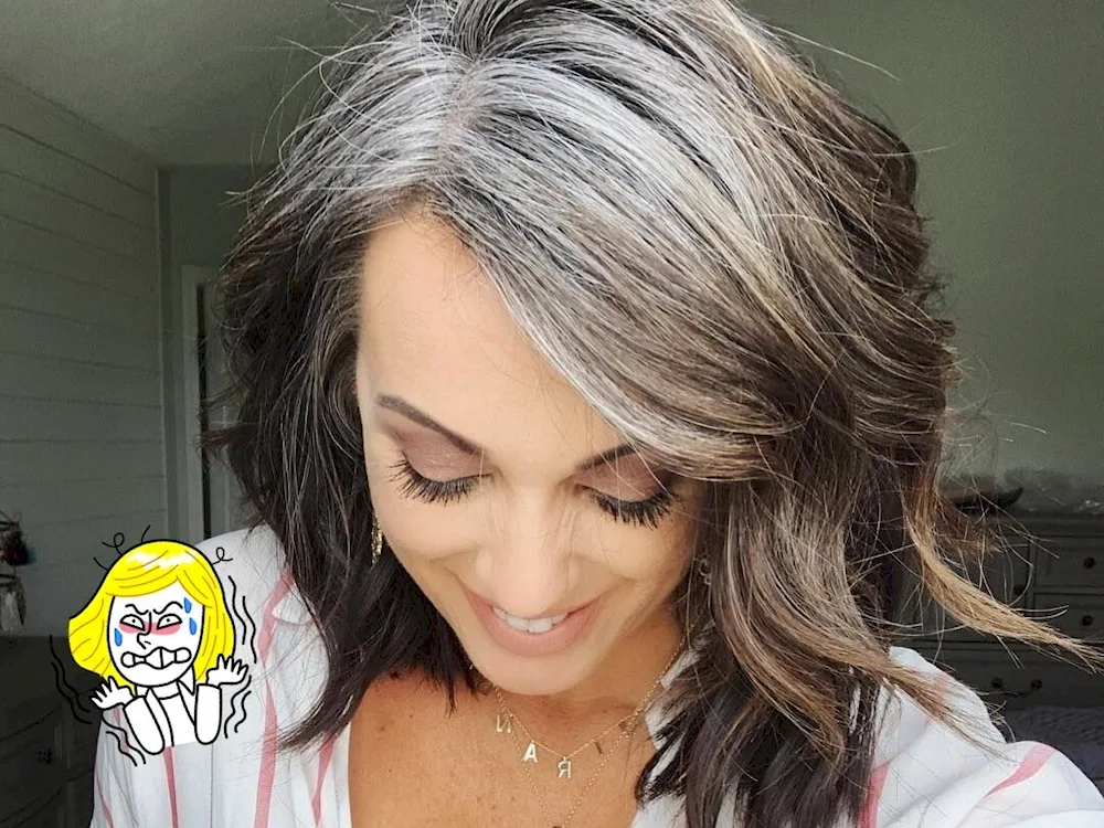 Silver balayage on bob