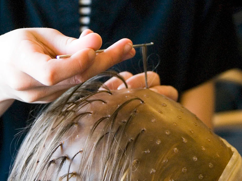 Foil hair colouring