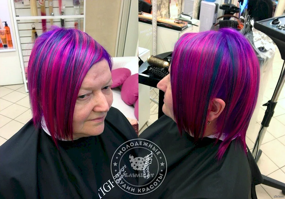 Girl with purple hair