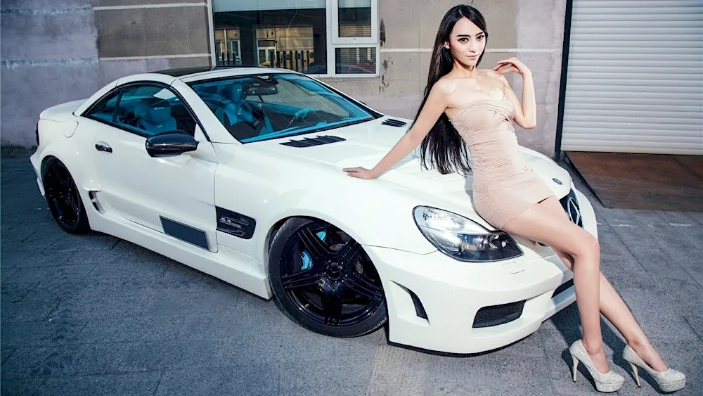 Mercedes c63 AMG with a girl