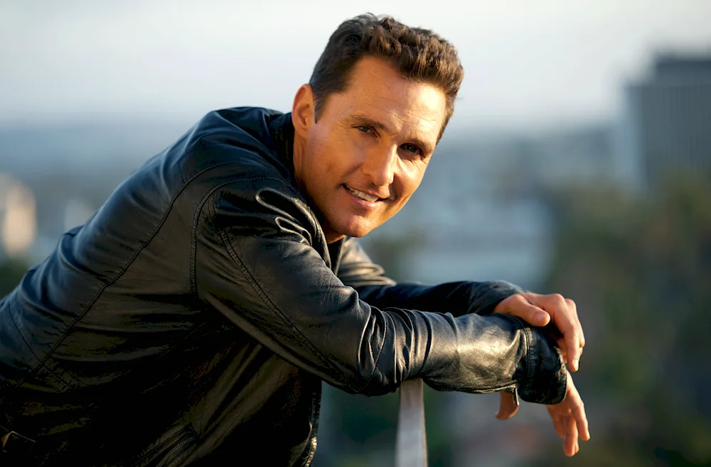 Matthew McConaughey in a Leather Jacket