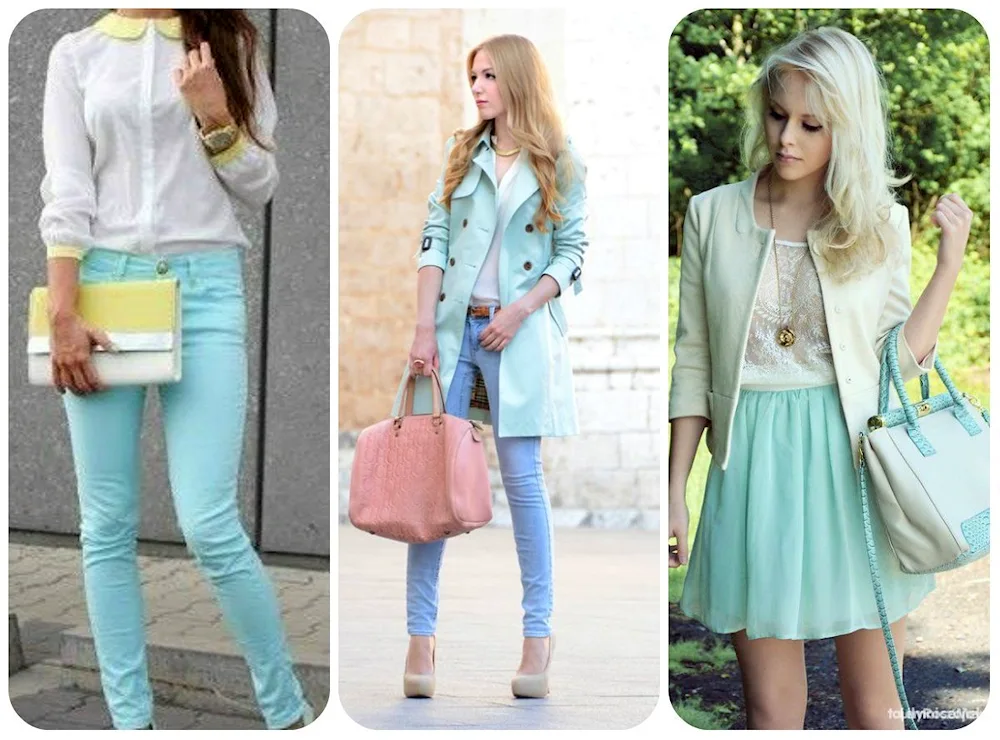 Mint colour in clothes