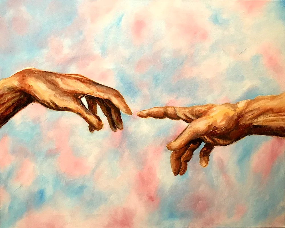 Michelangelo The Creation of Adam hands