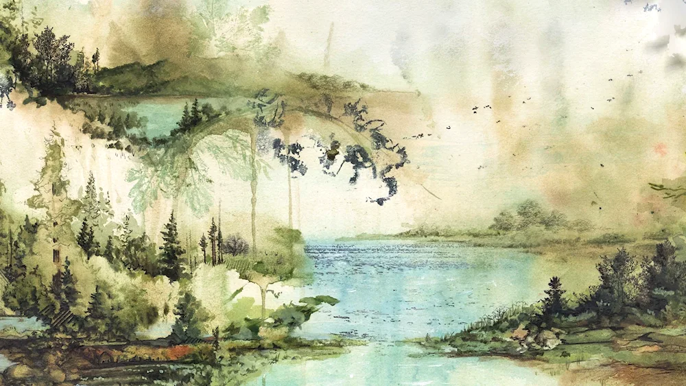 Mikhail Pavlovich Kuznetsov watercolour landscape