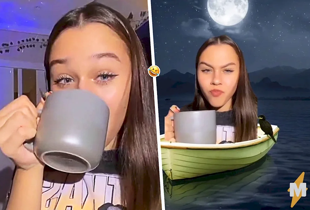 Milana Nekrasova drinking tea