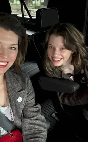 Milla Jovovich with daughter 2023