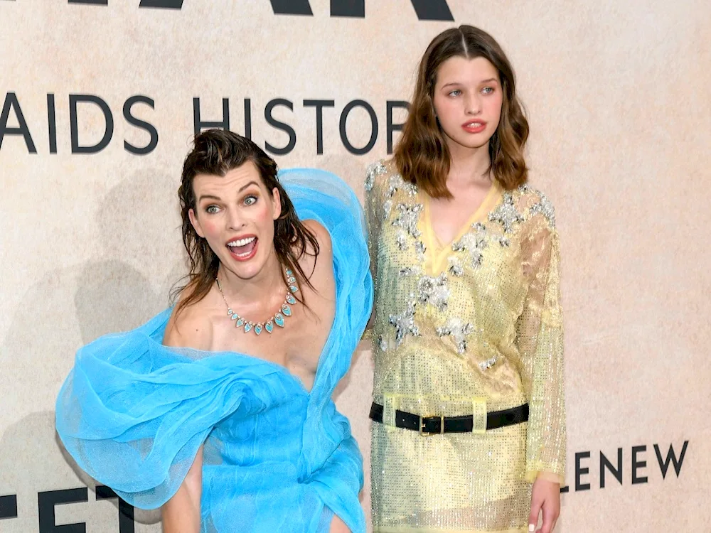 Milla Jovovich with daughter 2023