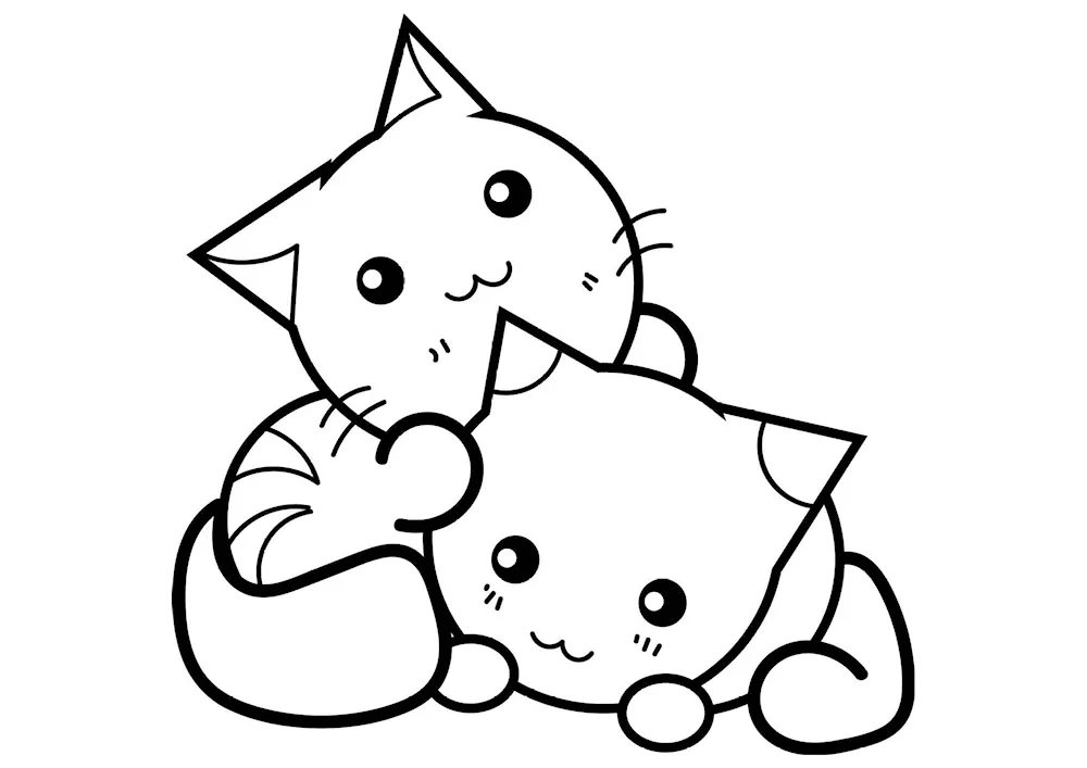 Cute kittens colouring