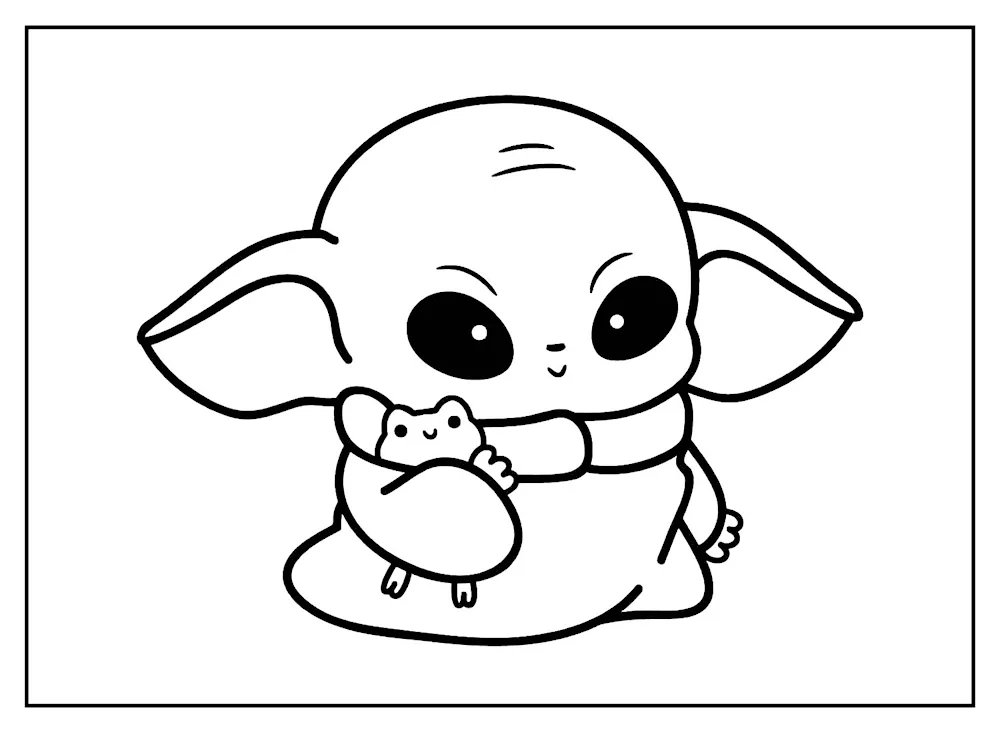 Cute yoda colouring
