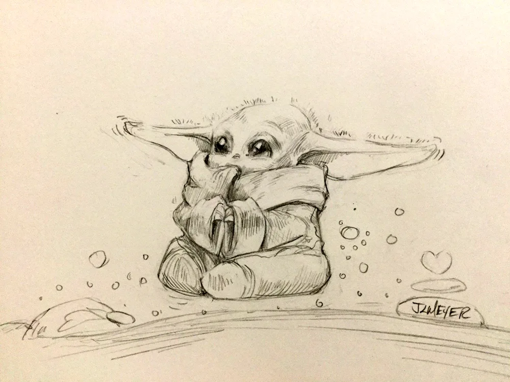 Cute yoda pencil drawings