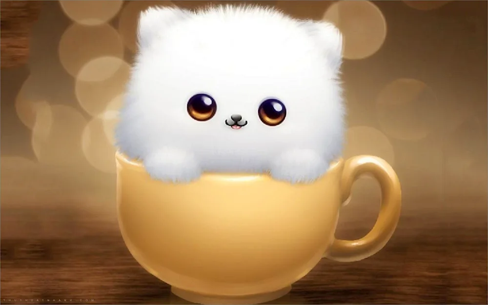 Cute kitty in a mug