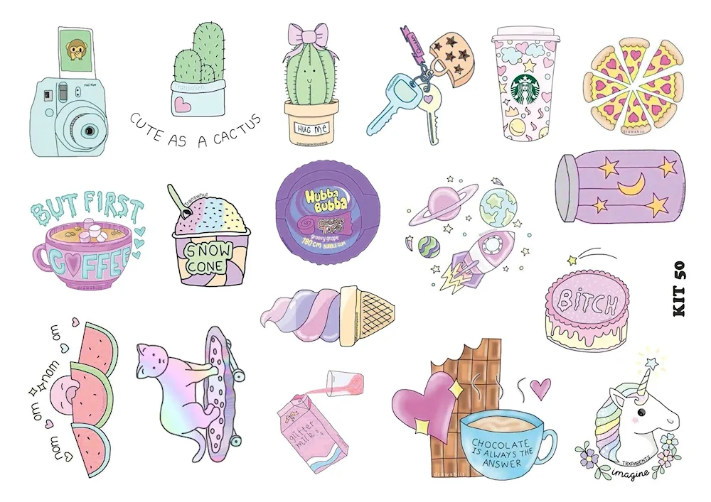 Mini pictures for stickers