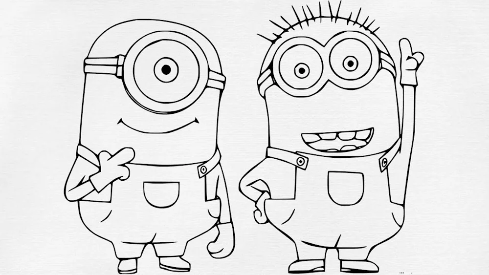 Minnions colouring pages for kids