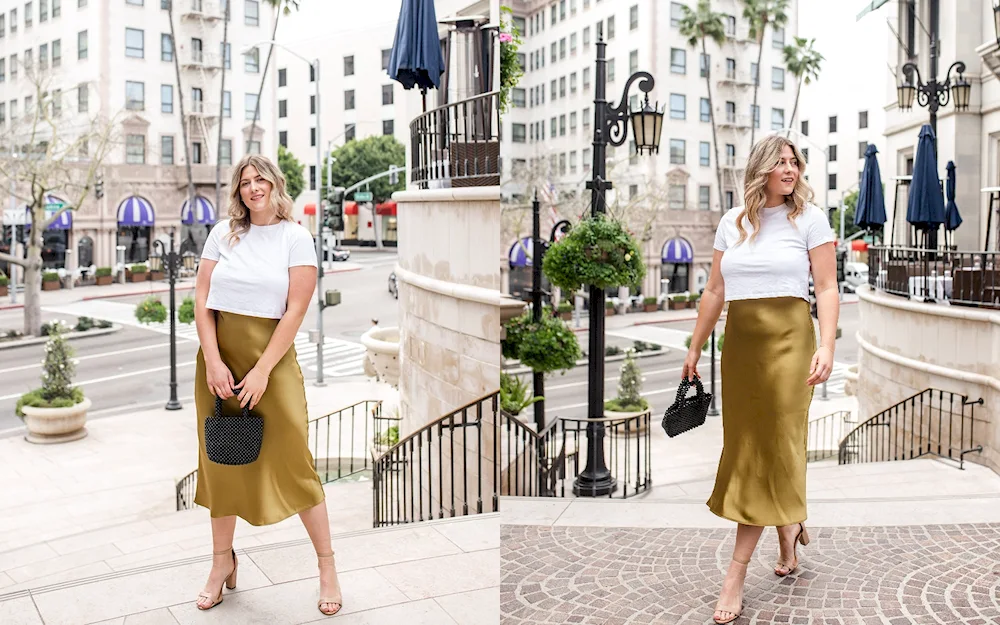 Fashion for full with silk skirt