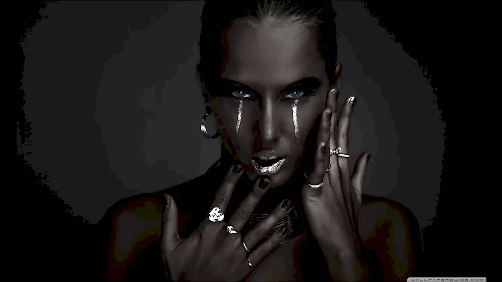 Model on dark background
