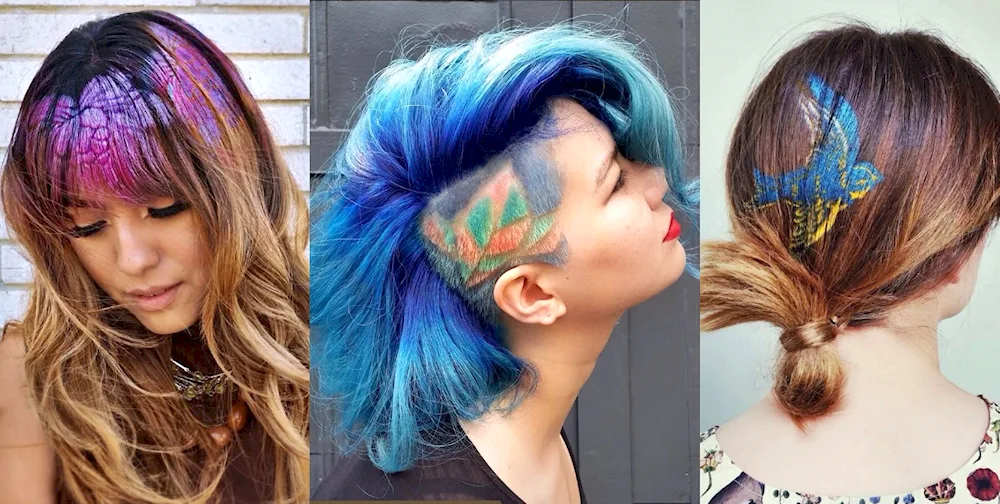 Colourful strands in hair