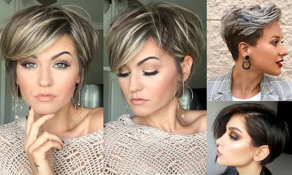 Fashionable short hair colouring