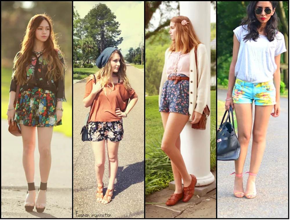 Fashionable shorts with floral print