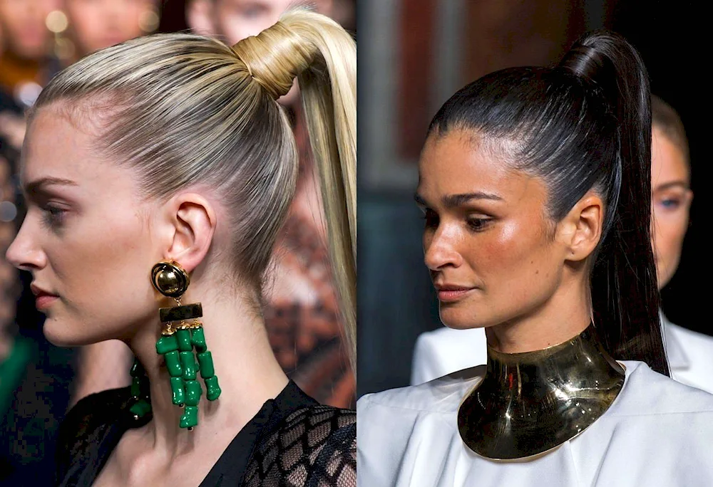 High ponytail look