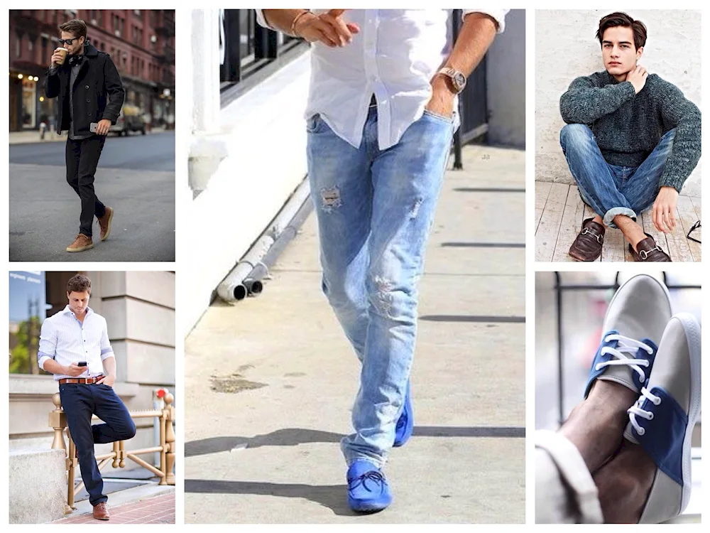 Men's loafers under jeans