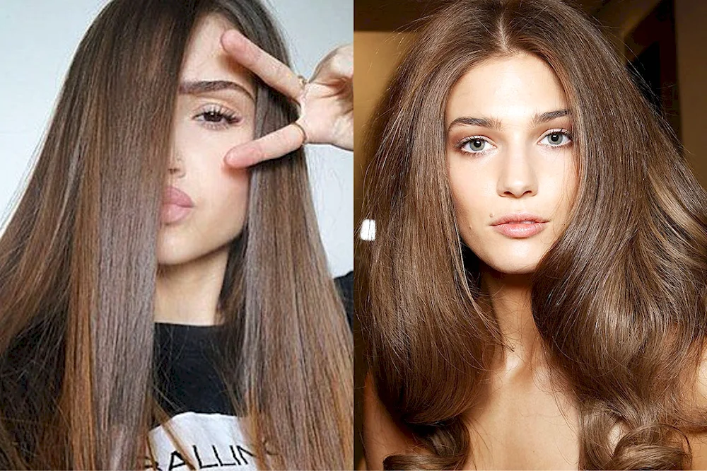 Russo caramel ashy hair colour