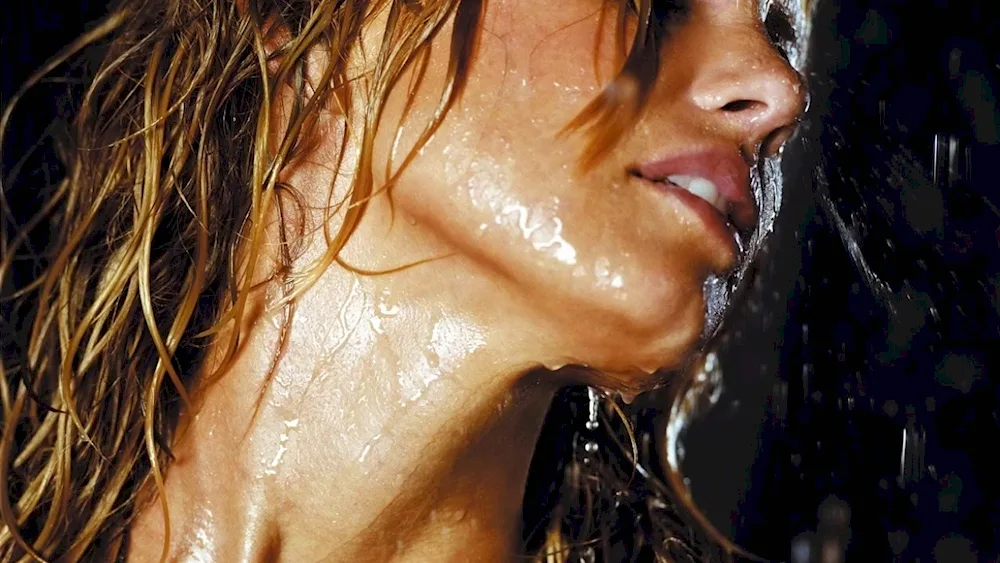 Girl's wet face