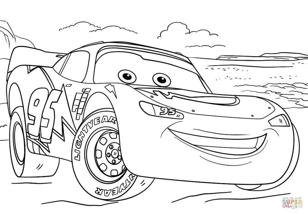 Molten McQueen Cars 3 colouring