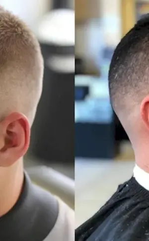 Monk half-box haircut